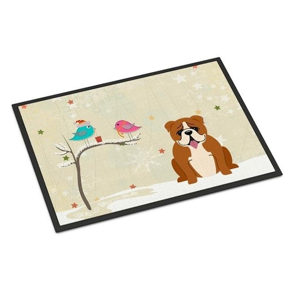Carolines Treasures BB2592JMAT Christmas Presents Between Friends English Bulldog Red White Indoor or Outdoor Mat; 24 x 0.25 x 36 in. BB2592JMAT - main